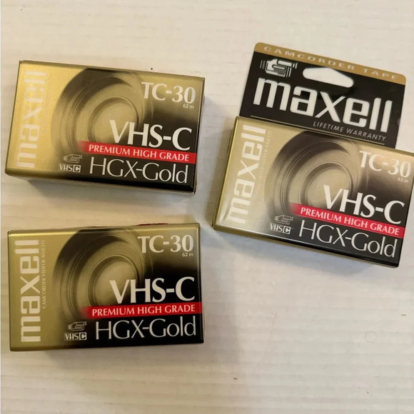 NEW Maxell HGX-Gold TC-30 Premium High Grade VHS-C Tape - Picture 3 of 3